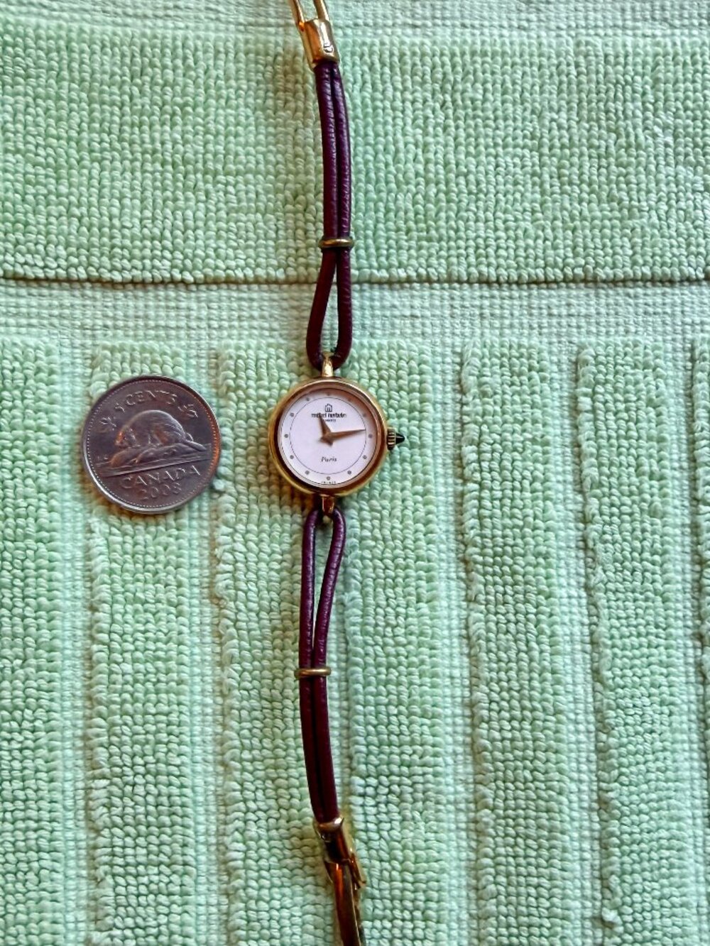 Vintage women's Michel Herbelin Paris gold plated watch - chic!